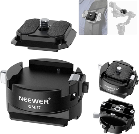 NEEWER GM47 Kamera Quick Release Plate Kiti (Ronin RS & PD Capture Uyumlu, Otomatik Kilit)