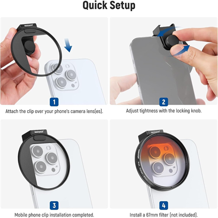 NEEWER LA006 67mm Telefon Filtre Yuvası Klipsi