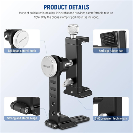 NEEWER PA002 Alüminyum Alaşımlı Döndürülebilir Akıllı Telefon Tripod Adaptörü