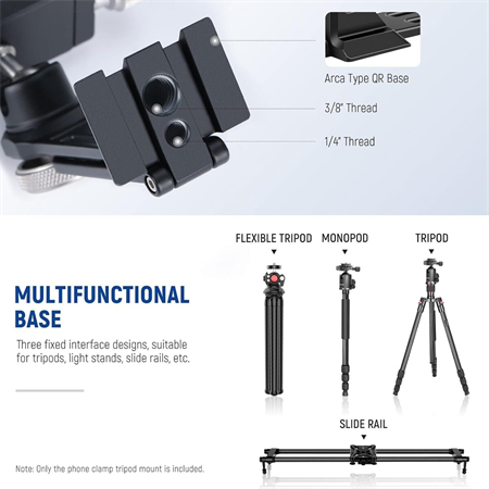 NEEWER PA002 Alüminyum Alaşımlı Döndürülebilir Akıllı Telefon Tripod Adaptörü