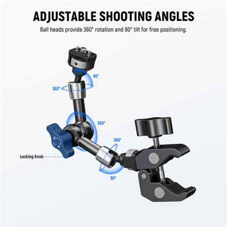 Neewer ST07C Articulating Magic Arm with Super Clamp (7)