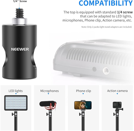 NEEWER ST12 Hızlı Adaptör Dönüştürücü - Işık Standı Uç Adaptörü (2li Paket)