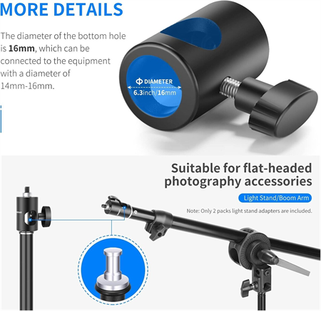 NEEWER ST12 Hızlı Adaptör Dönüştürücü - Işık Standı Uç Adaptörü (2li Paket)