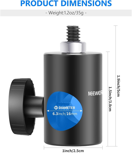 NEEWER ST12 Hızlı Adaptör Dönüştürücü - Işık Standı Uç Adaptörü (2li Paket)