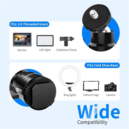 NEEWER ST17 1/4 Kamera Hot Shoe Adaptörü (Mini Bilyeli Başlık) - 2li Paket