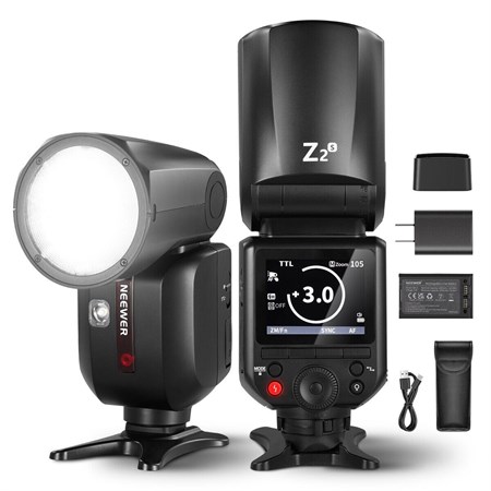 Neewer Z2PRO-S Sony Uyumlu 76W Yuvarlak Kafa Akülü Tepe Flaşı