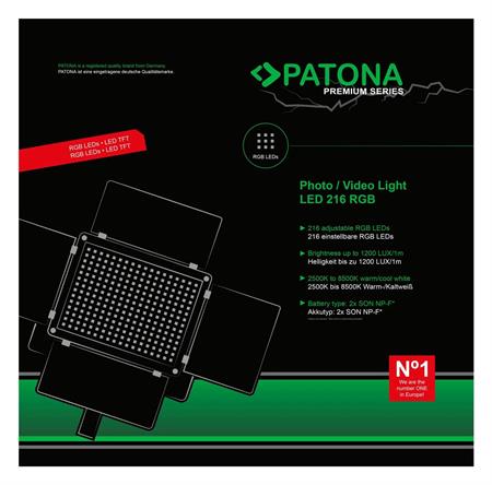PATONA 4289 Premium LED Photo and Video Light with 216 Adjustable RGB Leds