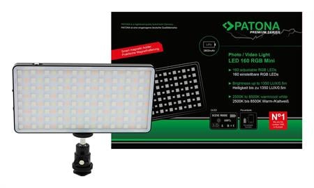 PATONA 4290 PREMIUM LED RGB Photo and Video light with 160 adjustable RGB LEDs and 3 scenes