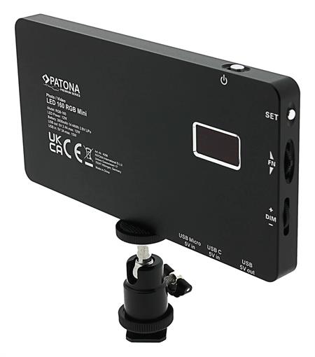 PATONA 4290 PREMIUM LED RGB Photo and Video light with 160 adjustable RGB LEDs and 3 scenes