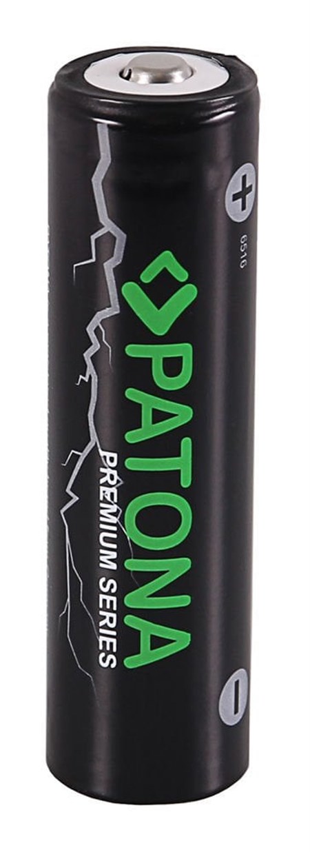 Patona 6516 Premium 18650 Cell Unprotected Sharp/Button Top 3.7V 3350 Mah