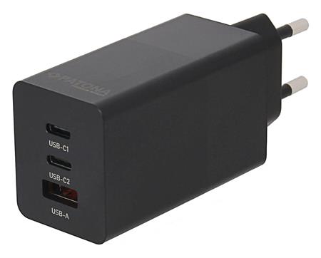 Patona Premium GaN PD65W Şarj Adaptörü - 2xUSB-C 1xUSB-A PD3.0 QC3.0