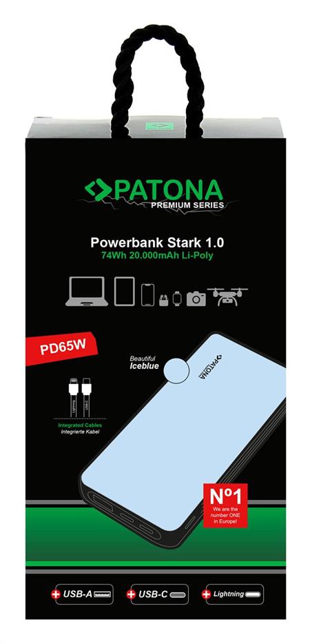 Patona Premium Powerbank Stark 1.0, PD65W, 20.000mAh (9991)