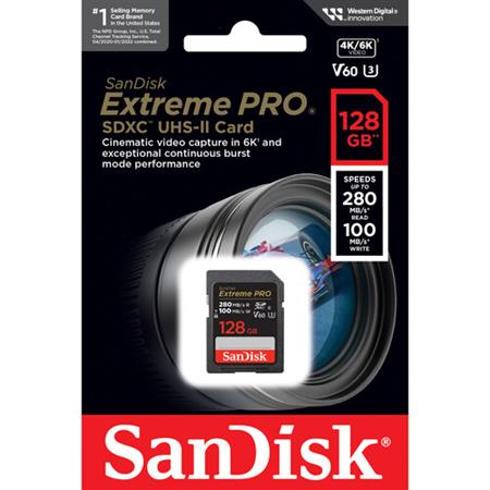 SanDisk 128GB Extreme PRO UHS-II SDXC Hafıza Kartı