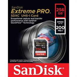 Sandisk Extreme Pro 256 GB SDHC Hafıza Kartı (200MB/S)
