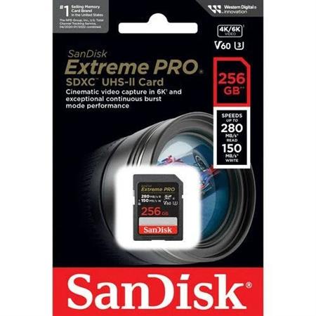 SanDisk 256GB Extreme PRO UHS-II SDXC 280MB/s V60 Hafıza Kartı