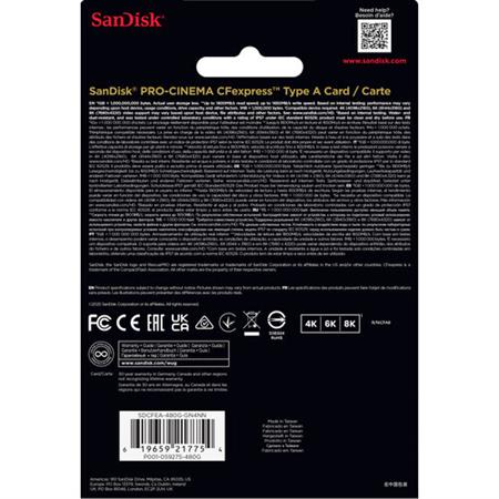 SanDisk 480GB PRO-CINEMA CFexpress Type A Hafıza Kartı