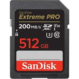 SanDisk 512GB Extreme PRO UHS-I SDXC 200MB/s V30 Hafıza Kartı