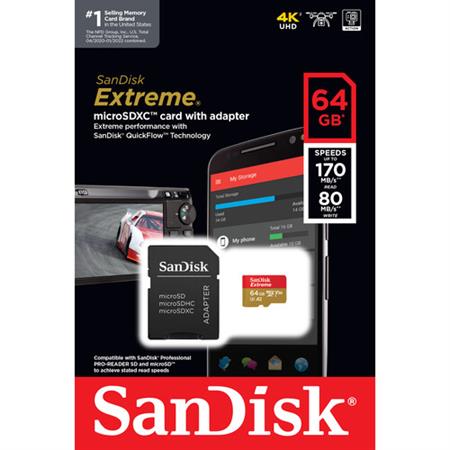 SanDisk 64GB Extreme UHS-I microSDXC Hafıza Kartı