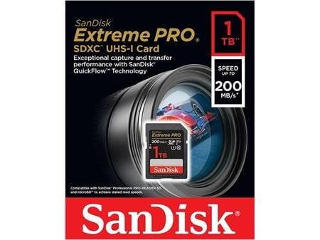 SanDisk Extreme Pro 1TB 200/140MB/s SDXC V30 UHS-I U3 Hafıza Kartı