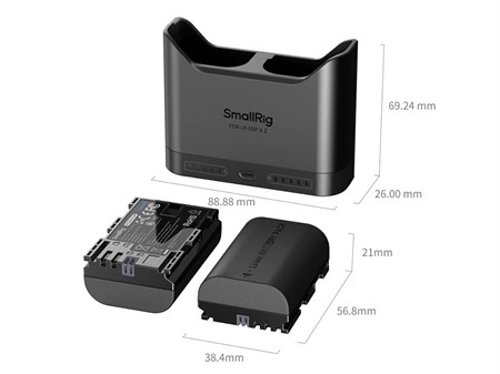 SmallRig 5485 Canon LP-E6P Turbo Hızlı 2 Batarya + Şarj Kiti