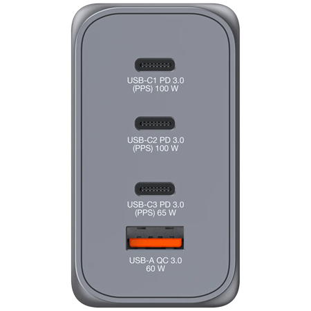 Verbatim 200W GAN Hızlı Şarj 4-Bağlantı Noktalı 2 x USB-C® PD 100W / 1 x USB-C® PD 65W / 1 x USB QC 3.0-(32204)