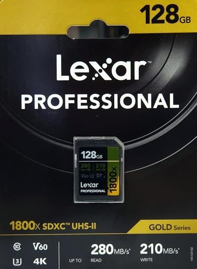  Lexar 128GB Gold Series 1800x UHS-II SDXC Hafıza Kartı 280mbs