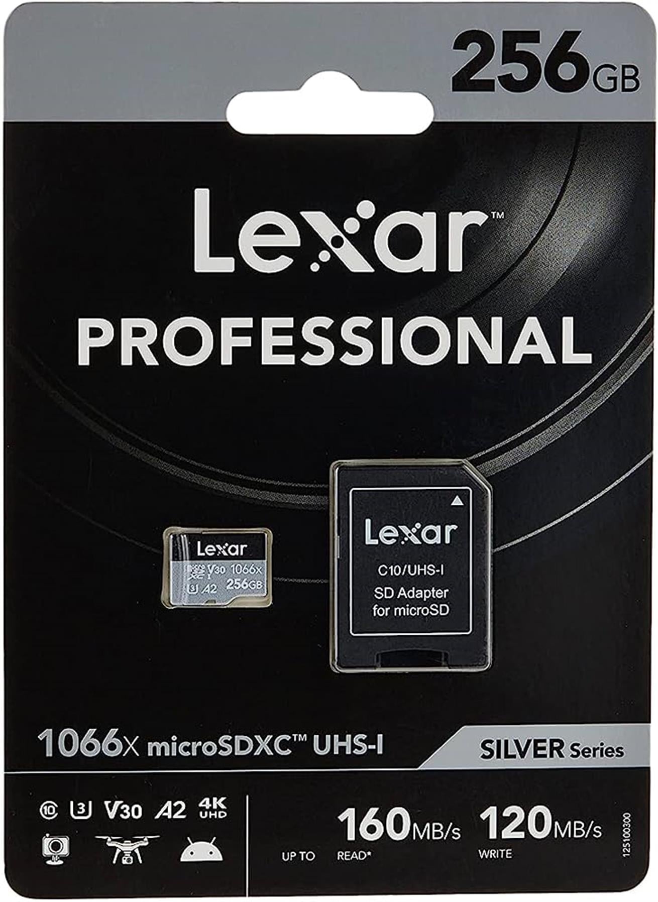 Lexar 256GB Professional 1066x UHS-I microSDXC Hafıza Kartı + SD Adaptör