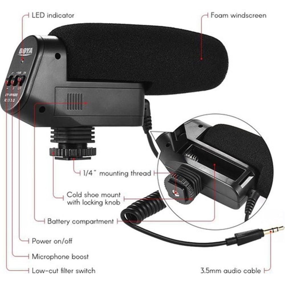 Boya BY-VM600 Profesyonel Shotgun Mikrofon
