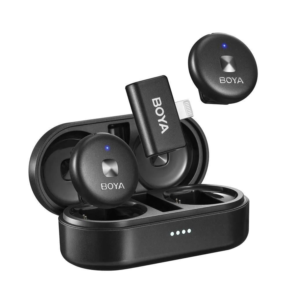 BOYA Omic-D Wireless İkili Yaka Mikrofonu Lightning (Siyah)