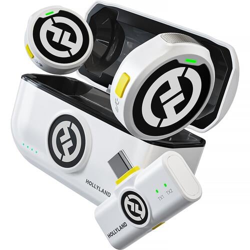 Hollyland Lark M2 Combo Wireless Yaka Mikrofonu (Beyaz)