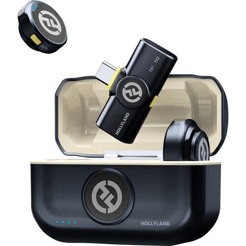 Hollyland LARK M2 DUO USB‑C Mobil Kablosuz Yaka Mikrofon Seti