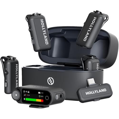 Hollyland LARK MAX 2 Combo 4 Kişilik Kablosuz Mikrofon Sistemi (Space Gray, 2.4 GHz)