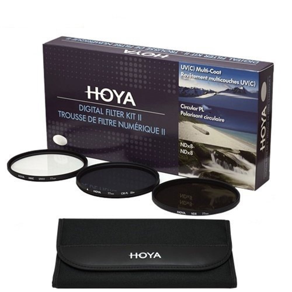 Hoya 62mm UV + Slim CPL + ND8 Digital Filter Kit II 3'lü Filtre Seti