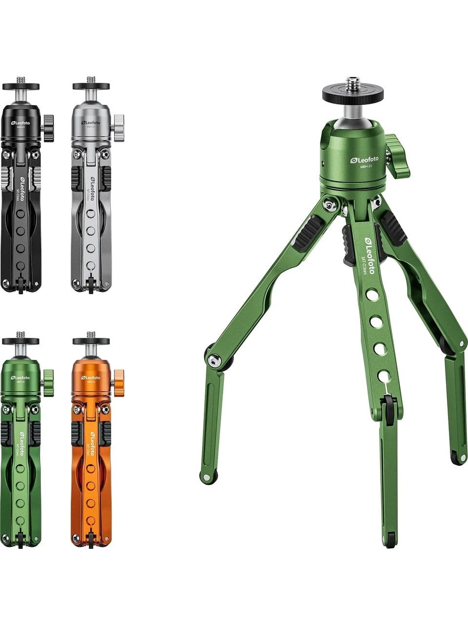 Leofoto Mt-03 + Mbh-20 Mini Tripod Kiti Yeşil