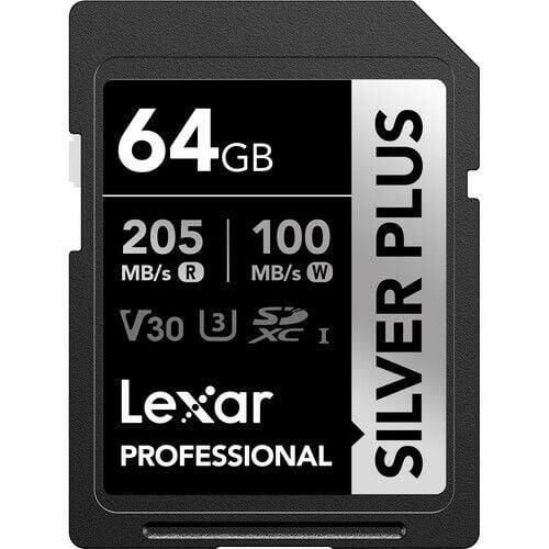 Lexar Professional 64GB 205 MB/s Silver Plus SD Hafıza Kartı