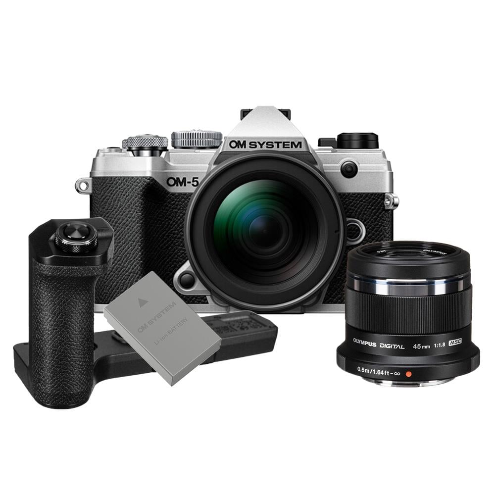 Olympus Avantajlı Paket (OM-5 Fotoğraf Makinesi, 45mm f/1.8 Lens, ECG-5 Grip, BLS-50 Batarya)