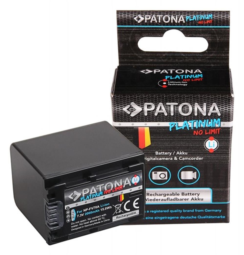 PATONA Platinum Battery f. Sony NP-FV100 FDR-AX40 FDR-AX45 FDR-CX680 NEX-VG30