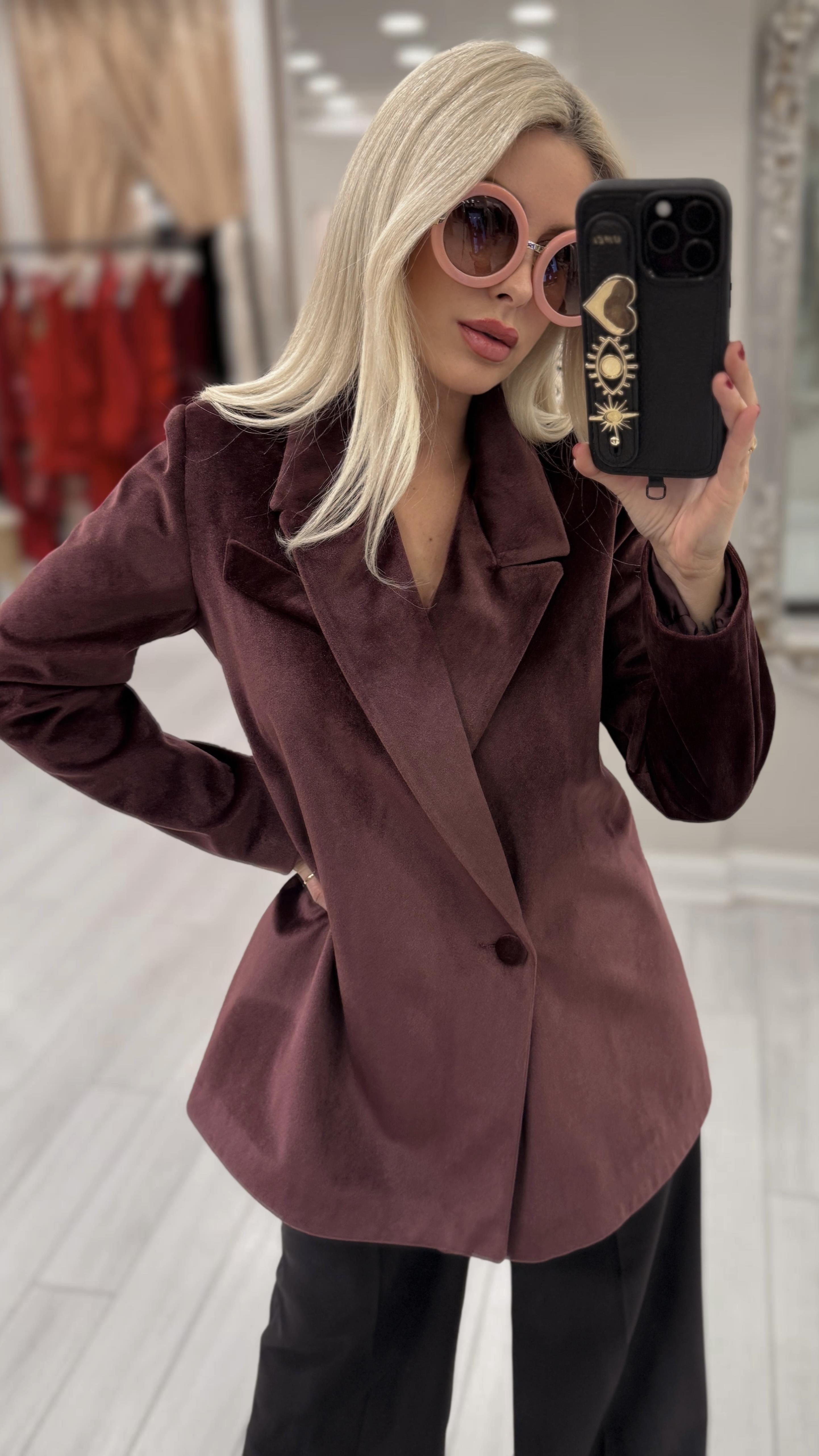 Bordo Kadife Ceket