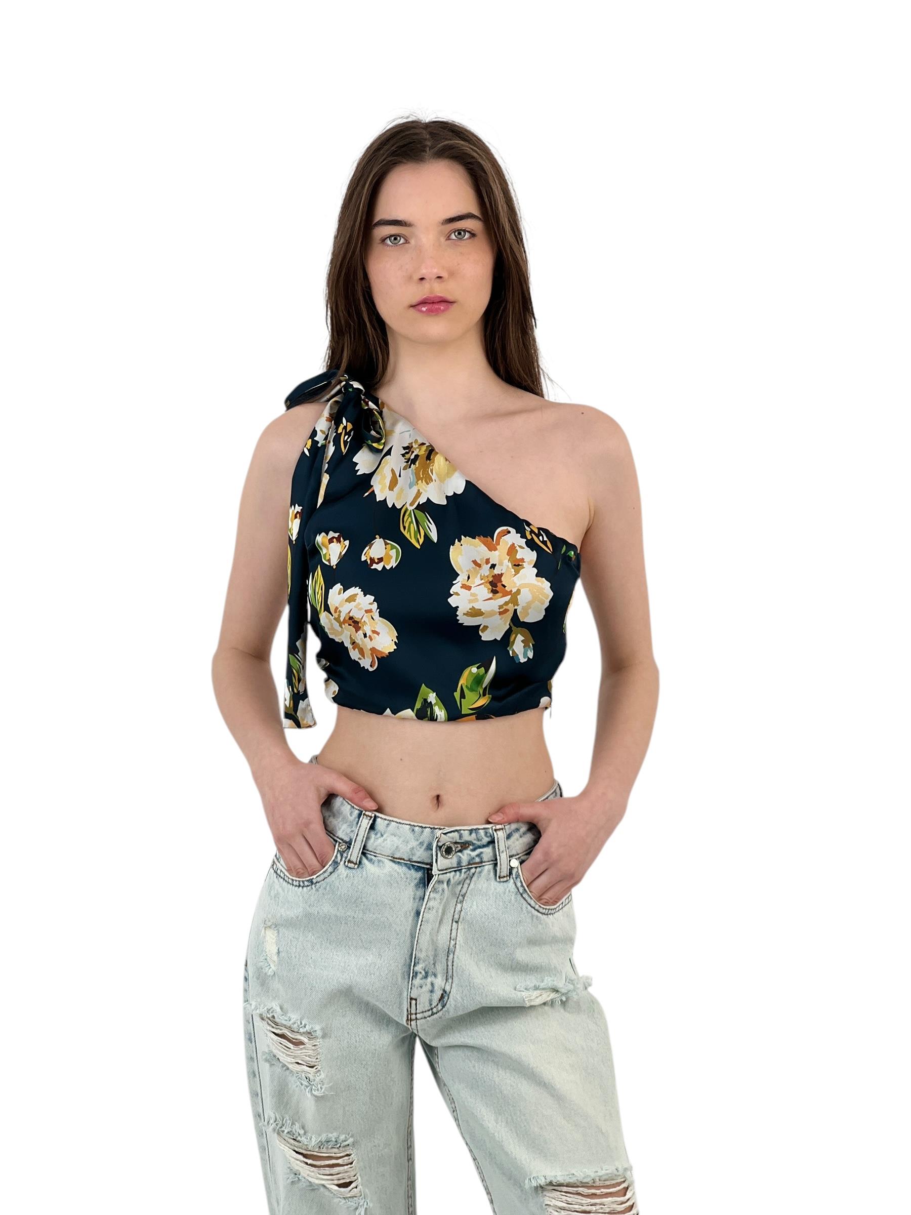 Kadın Askılı Omuz Dekolteli Yeşil Süper Crop Bluz Kadın Askılı Omuz Dekolteli Yeşil Süper Crop Bluz