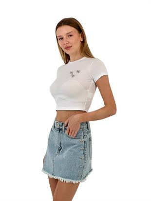 15637-12 TSHIRT FİYONK DÜĞME AKSESUARLI