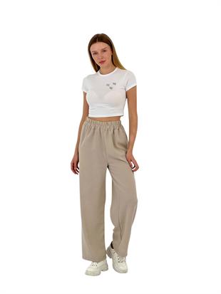 45364DA DÜZ KETEN BOL PANT.