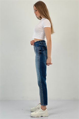 72738-1 MOM DENİM K.MAVİ/D.BLUE FULL TAŞ YAPIŞTIRMA