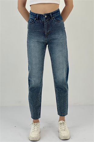 72738-1 MOM DENİM K.MAVİ/D.BLUE FULL TAŞ YAPIŞTIRMA