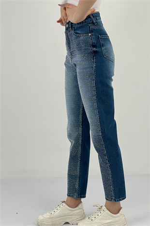 72738-1 MOM DENİM K.MAVİ/D.BLUE FULL TAŞ YAPIŞTIRMA