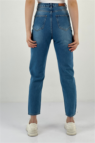 72738-11 MOM DENİM ORTA MAVİ ÜÇ BOYUT TAŞ YAP.