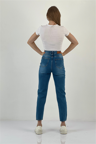 72738-11 MOM DENİM ORTA MAVİ ÜÇ BOYUT TAŞ YAP.