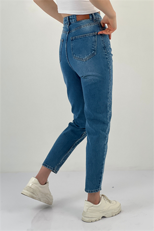 72738-11 MOM DENİM ORTA MAVİ ÜÇ BOYUT TAŞ YAP.