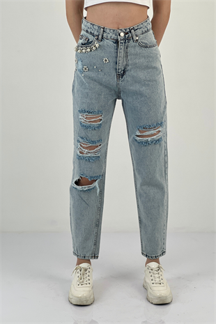 72791-5 LAZERLİ BUZ DENIM PANT DESEN 11