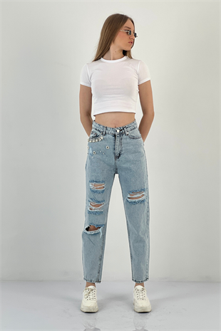 72791-5 LAZERLİ BUZ DENIM PANT DESEN 11