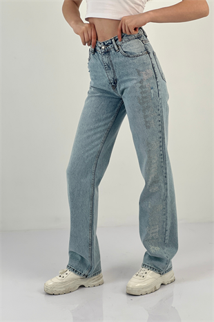 72792-17 WIDE LEG DENİM ANGELS TAŞ YAP.
